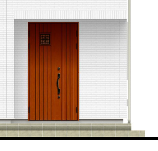 玄関ドアと玄関ポーチの階段増設